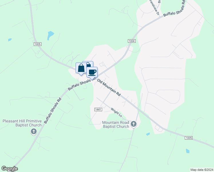 map of restaurants, bars, coffee shops, grocery stores, and more near 1503 Old Mountain Road in Statesville