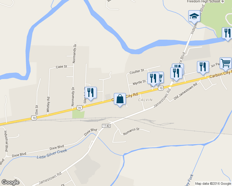 map of restaurants, bars, coffee shops, grocery stores, and more near 612 Carbon City Rd in Morganton
