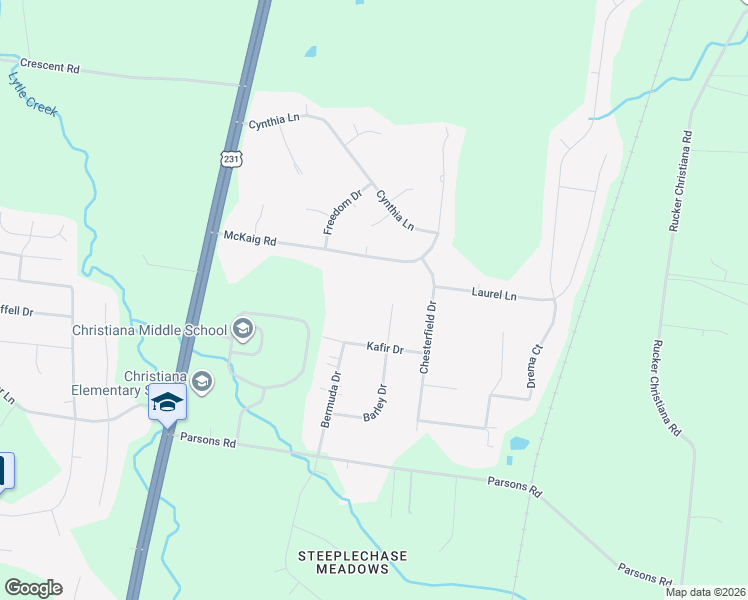 map of restaurants, bars, coffee shops, grocery stores, and more near 215 Barley Drive in Christiana