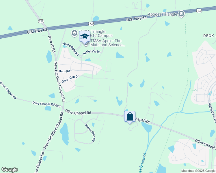 map of restaurants, bars, coffee shops, grocery stores, and more near 1324 Adirondack Way in Apex