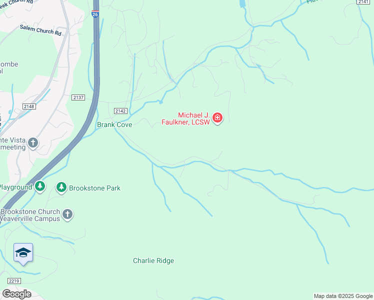 map of restaurants, bars, coffee shops, grocery stores, and more near 100 Brank Cove Road in Weaverville