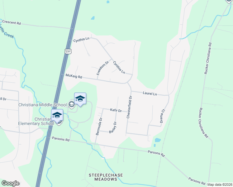 map of restaurants, bars, coffee shops, grocery stores, and more near 215 Barley Drive in Christiana