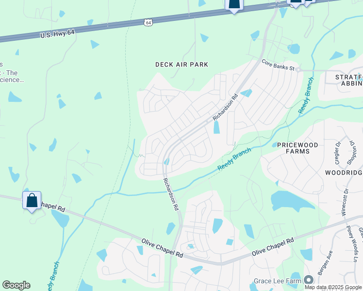 map of restaurants, bars, coffee shops, grocery stores, and more near 1258 Barn Cat Way in Apex