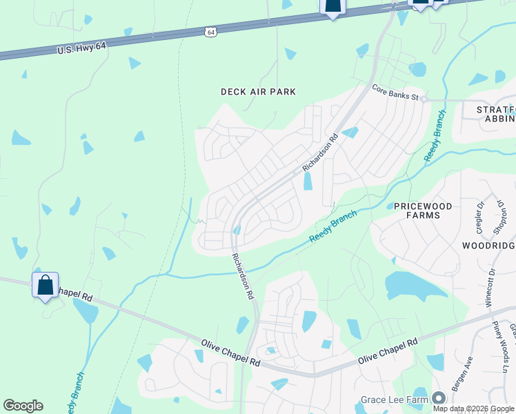 map of restaurants, bars, coffee shops, grocery stores, and more near 1258 Barn Cat Way in Apex