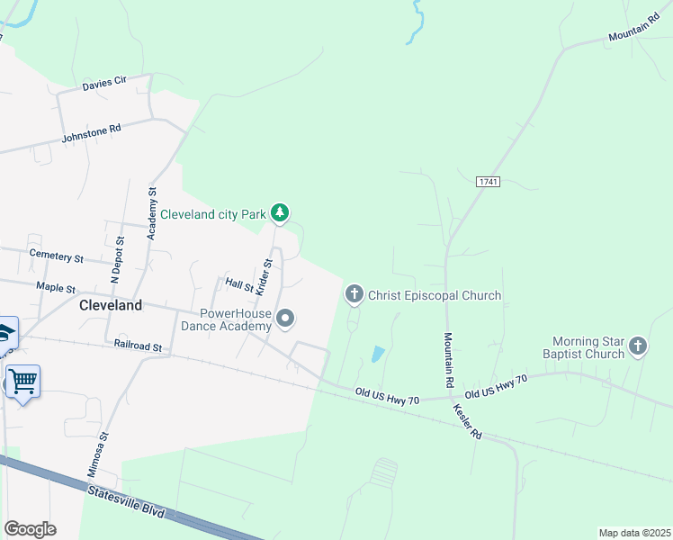 map of restaurants, bars, coffee shops, grocery stores, and more near Clement Street in Cleveland