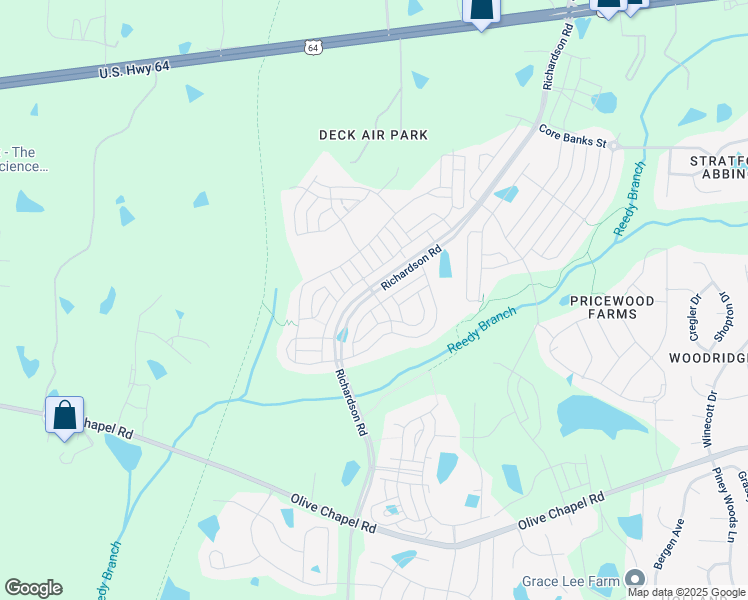 map of restaurants, bars, coffee shops, grocery stores, and more near 3016 Wishing Well Wynd in Apex