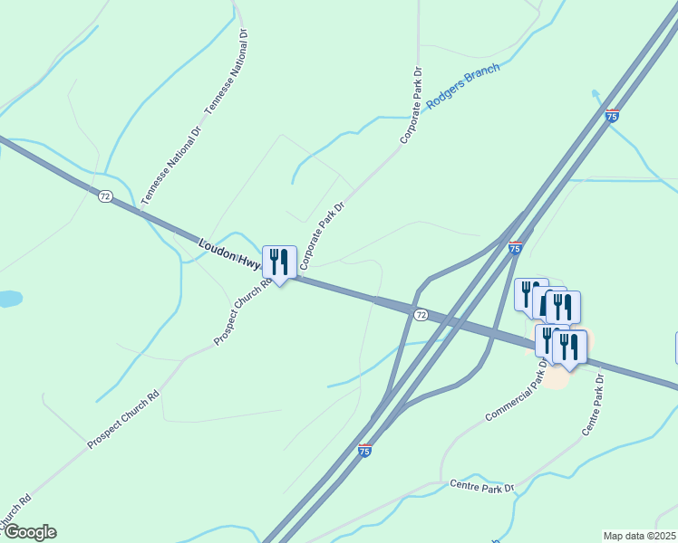 map of restaurants, bars, coffee shops, grocery stores, and more near 110 River Road West in Loudon