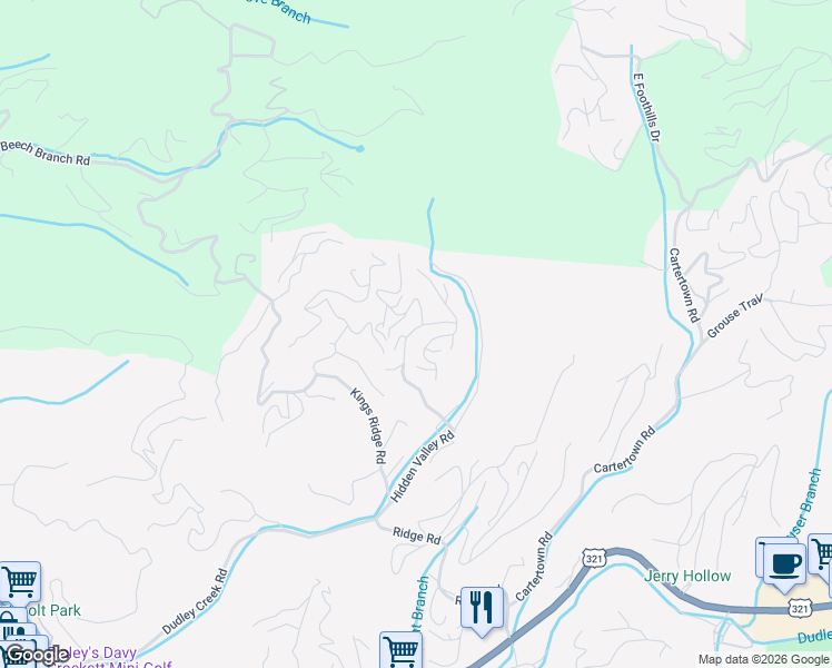 map of restaurants, bars, coffee shops, grocery stores, and more near 830 Great Smoky Way in Gatlinburg