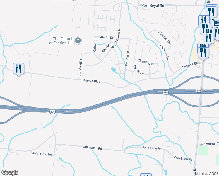 map of restaurants, bars, coffee shops, grocery stores, and more near in Spring Hill