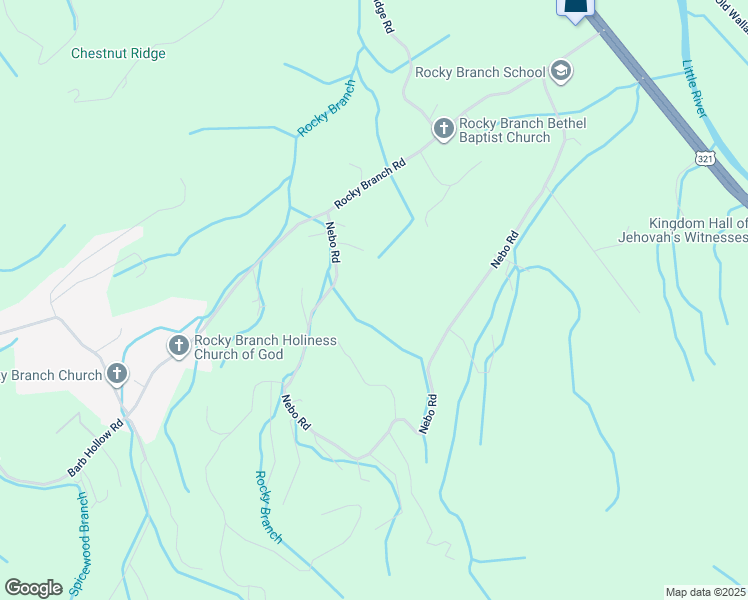 map of restaurants, bars, coffee shops, grocery stores, and more near 4427 Nebo Road in Walland