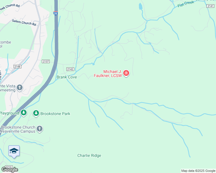 map of restaurants, bars, coffee shops, grocery stores, and more near 100 Brank Cove Road in Weaverville