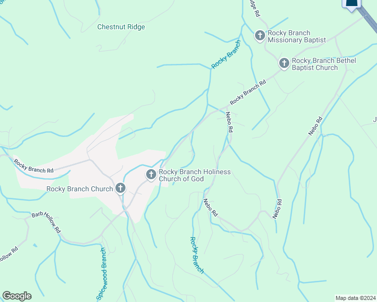 map of restaurants, bars, coffee shops, grocery stores, and more near 134 Jolly Lane in Walland