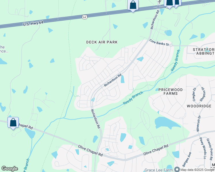 map of restaurants, bars, coffee shops, grocery stores, and more near 1240 Barn Cat Way in Apex