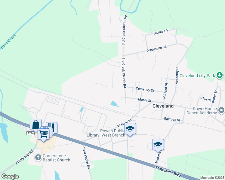 map of restaurants, bars, coffee shops, grocery stores, and more near 111 Cheval Trail in Cleveland