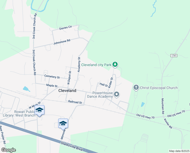 map of restaurants, bars, coffee shops, grocery stores, and more near 111 Alexander Drive in Cleveland