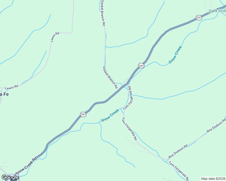 map of restaurants, bars, coffee shops, grocery stores, and more near 5205 Gaskill Branch Road in Santa Fe