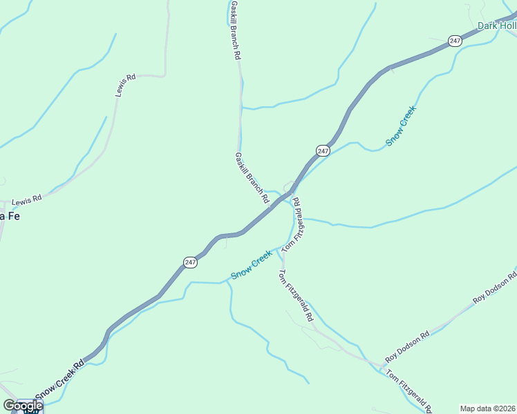 map of restaurants, bars, coffee shops, grocery stores, and more near 5205 Gaskill Branch Road in Santa Fe