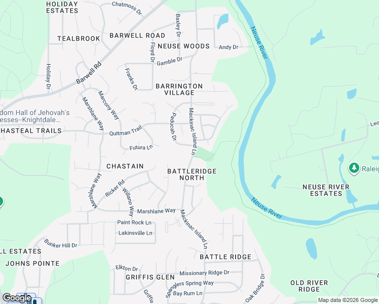map of restaurants, bars, coffee shops, grocery stores, and more near 6144 Paducah Drive in Raleigh