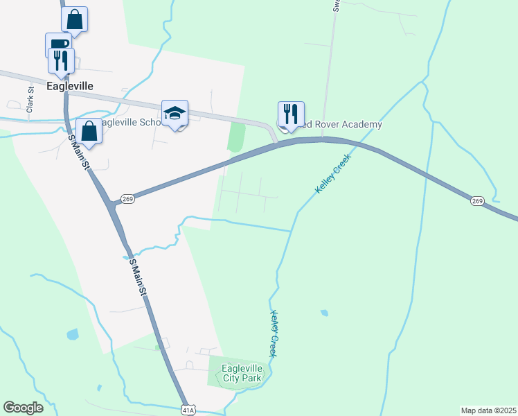 map of restaurants, bars, coffee shops, grocery stores, and more near 603 Golden Eagle Court in Rutherford County