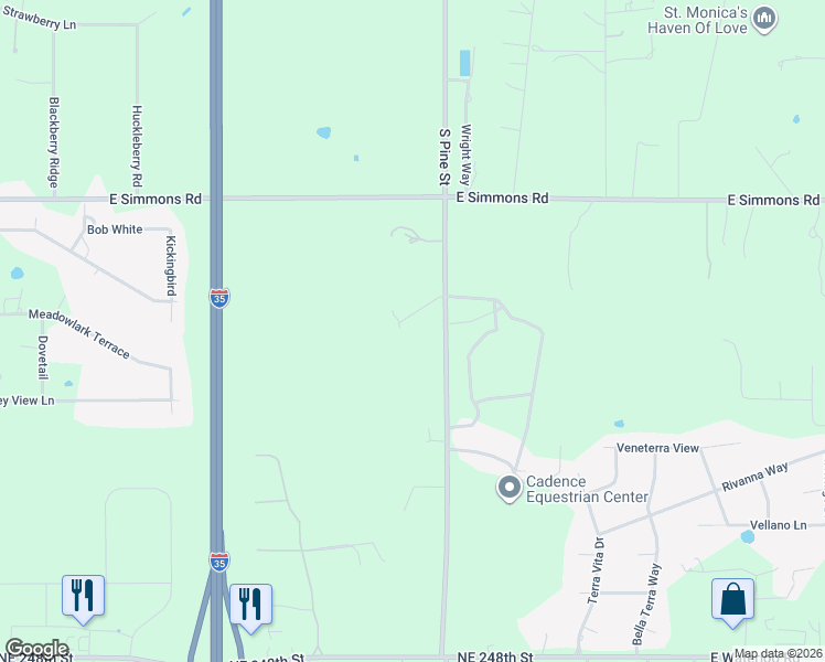 map of restaurants, bars, coffee shops, grocery stores, and more near 13700 South Pine Street in Edmond