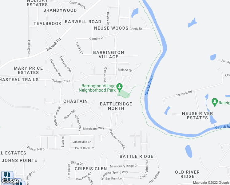 map of restaurants, bars, coffee shops, grocery stores, and more near 6144 Paducah Drive in Raleigh