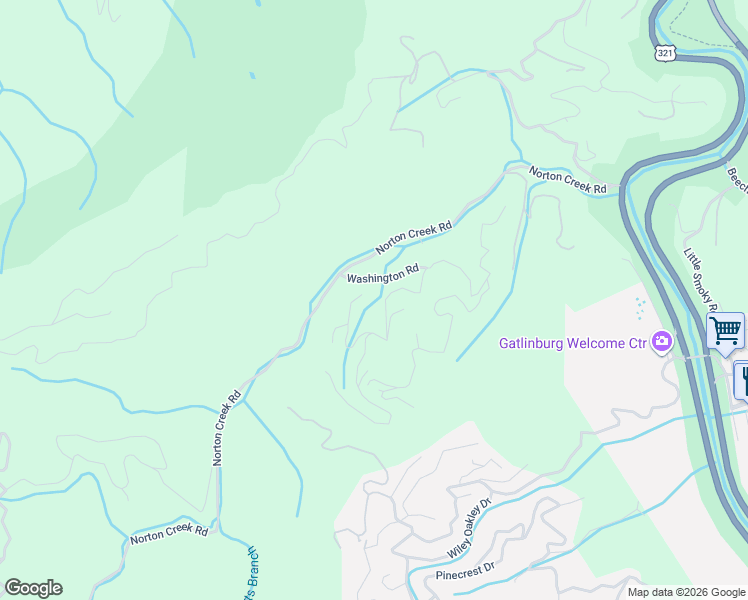 map of restaurants, bars, coffee shops, grocery stores, and more near 433 Jefferson Road in Gatlinburg