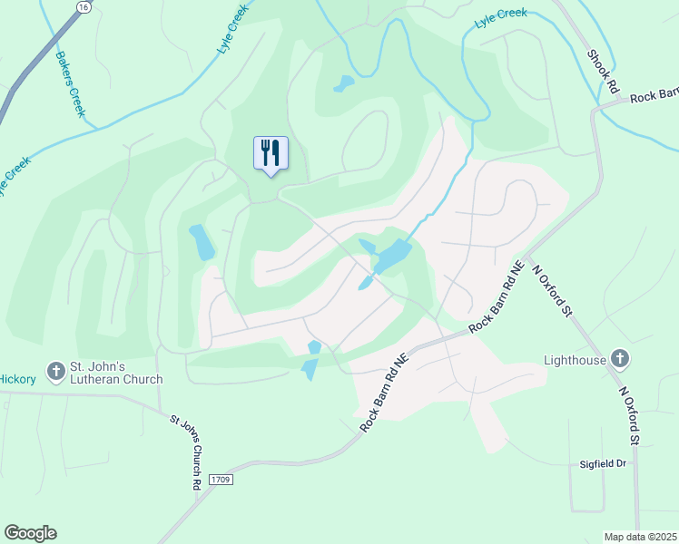 map of restaurants, bars, coffee shops, grocery stores, and more near 2548 Eagle Drive in Conover