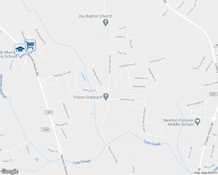map of restaurants, bars, coffee shops, grocery stores, and more near 3701 Herman Sipe Road in Conover
