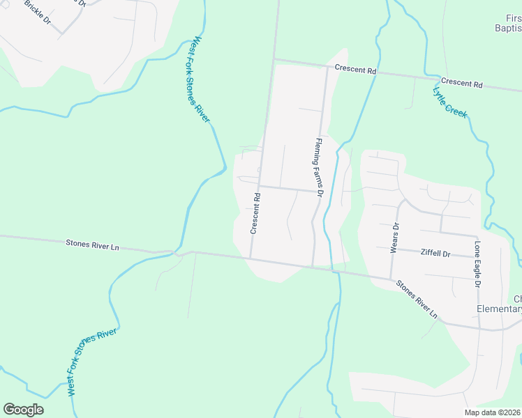 map of restaurants, bars, coffee shops, grocery stores, and more near 699 Crescent Road in Murfreesboro