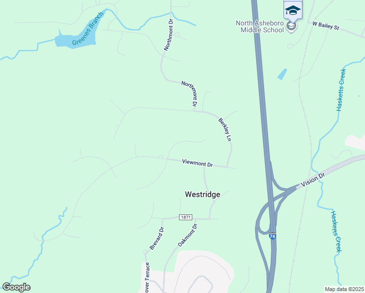 map of restaurants, bars, coffee shops, grocery stores, and more near 1848 Laura Court in Asheboro