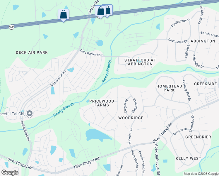 map of restaurants, bars, coffee shops, grocery stores, and more near 2724 Spotted Coral Court in Apex
