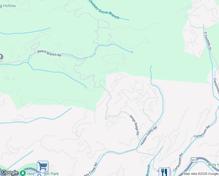 map of restaurants, bars, coffee shops, grocery stores, and more near 801 Kings Way in Gatlinburg