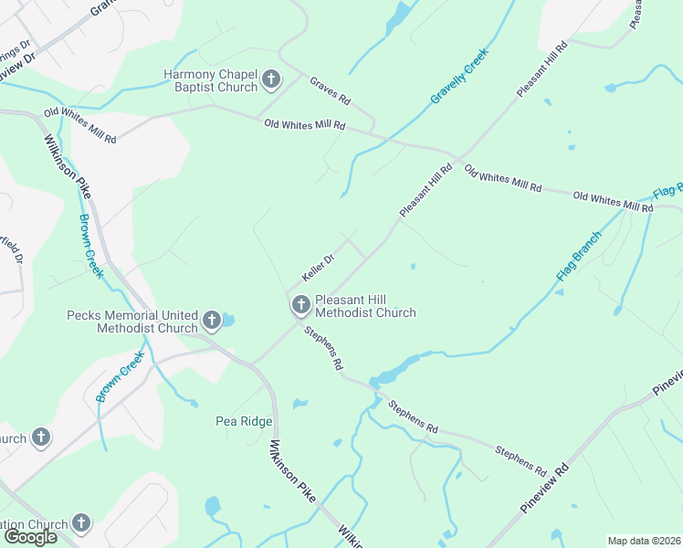 map of restaurants, bars, coffee shops, grocery stores, and more near 541 Pleasant Hill Road in Maryville