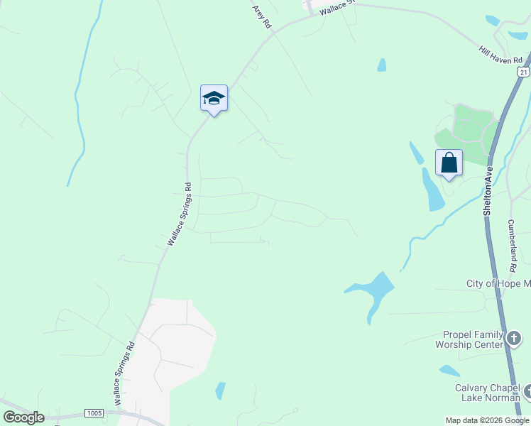 map of restaurants, bars, coffee shops, grocery stores, and more near 681 Wallace Springs Road in Statesville