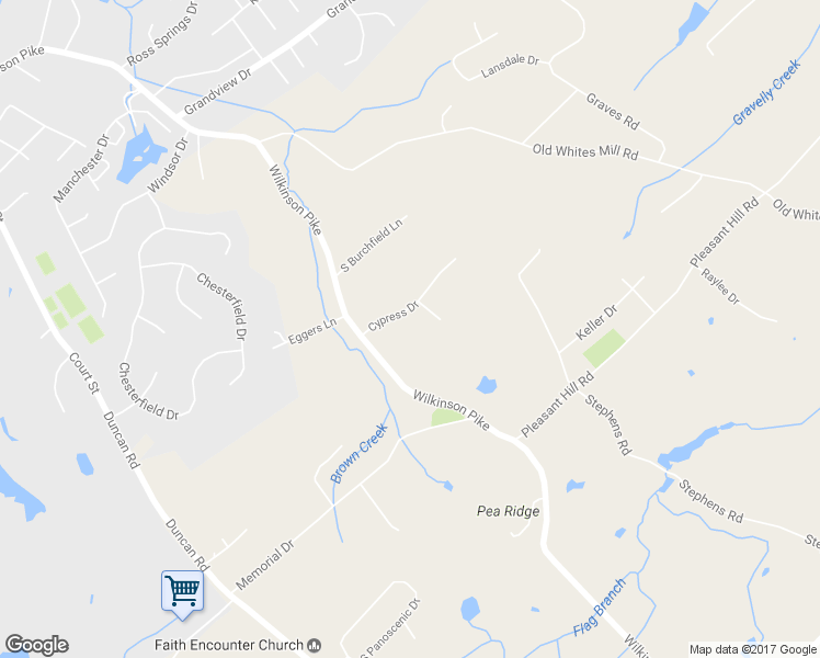 map of restaurants, bars, coffee shops, grocery stores, and more near 420 Cypress Drive in Maryville