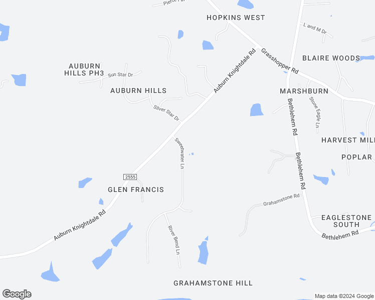 map of restaurants, bars, coffee shops, grocery stores, and more near 1513 Sweetwater Lane in Raleigh