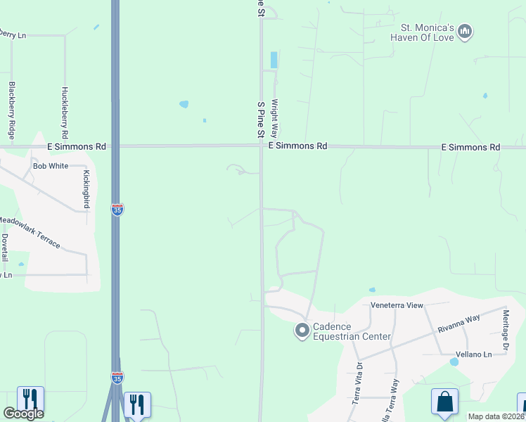 map of restaurants, bars, coffee shops, grocery stores, and more near 13700 South Pine Street in Edmond