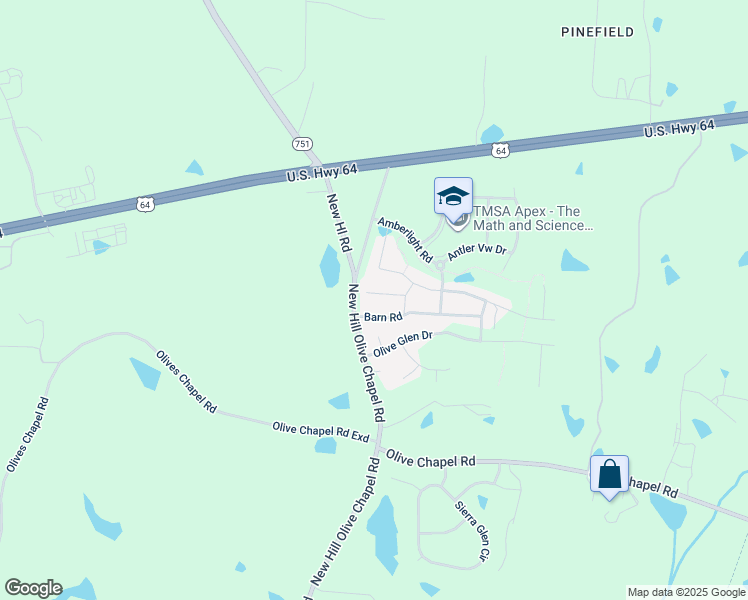 map of restaurants, bars, coffee shops, grocery stores, and more near 3525 Cider Cove in Apex