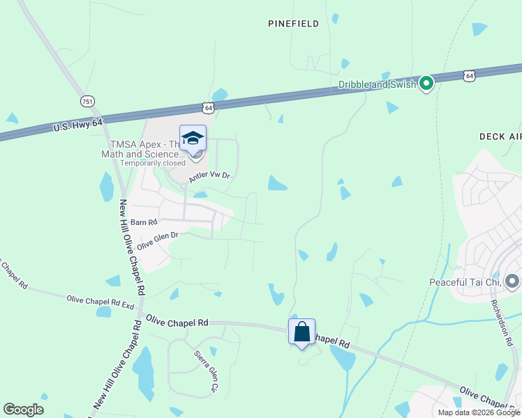 map of restaurants, bars, coffee shops, grocery stores, and more near 1236 Watcher Way in Apex