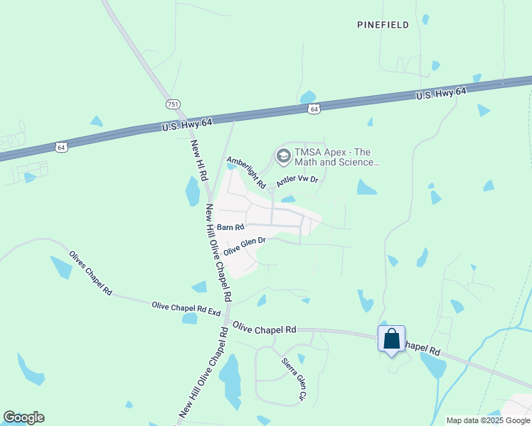 map of restaurants, bars, coffee shops, grocery stores, and more near 3505 Lovage Drive in Apex