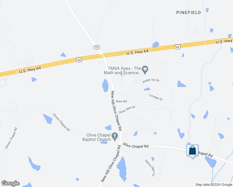 map of restaurants, bars, coffee shops, grocery stores, and more near 3500 Cider Cove in Apex