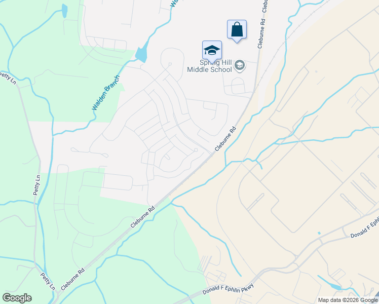 map of restaurants, bars, coffee shops, grocery stores, and more near 445 Rangeland Road in Spring Hill