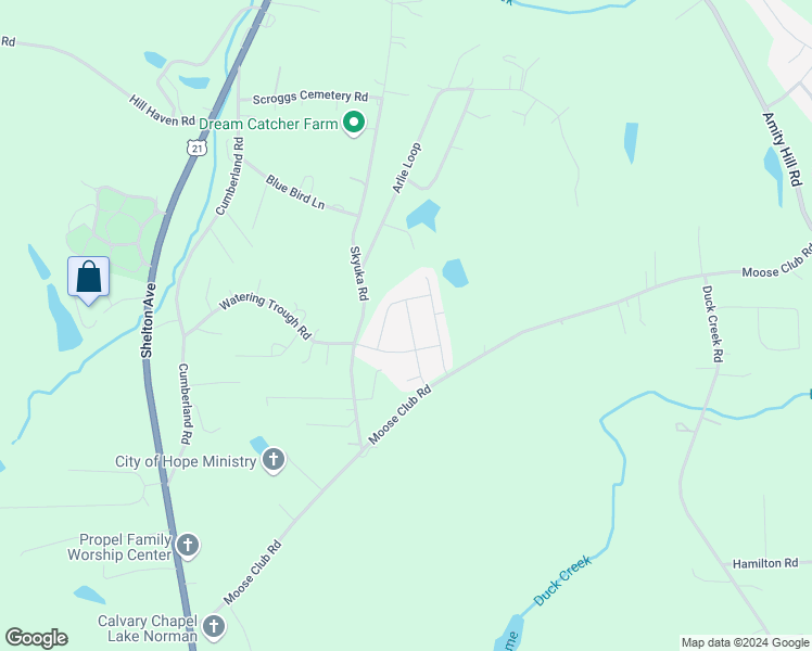 map of restaurants, bars, coffee shops, grocery stores, and more near 131 Quail Springs Road in Statesville