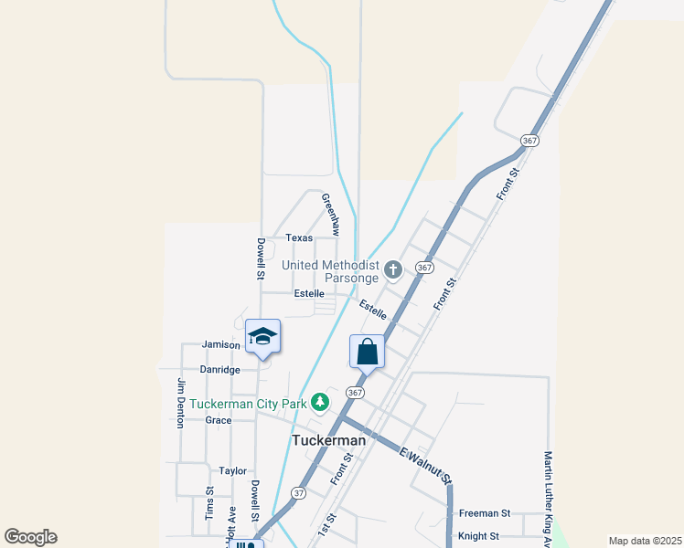 map of restaurants, bars, coffee shops, grocery stores, and more near 104 Greenhaw in Tuckerman