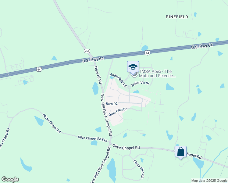map of restaurants, bars, coffee shops, grocery stores, and more near 3537 Lovage Drive in Apex