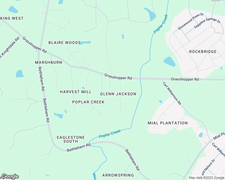 map of restaurants, bars, coffee shops, grocery stores, and more near 5800 Grasshopper Road in Raleigh