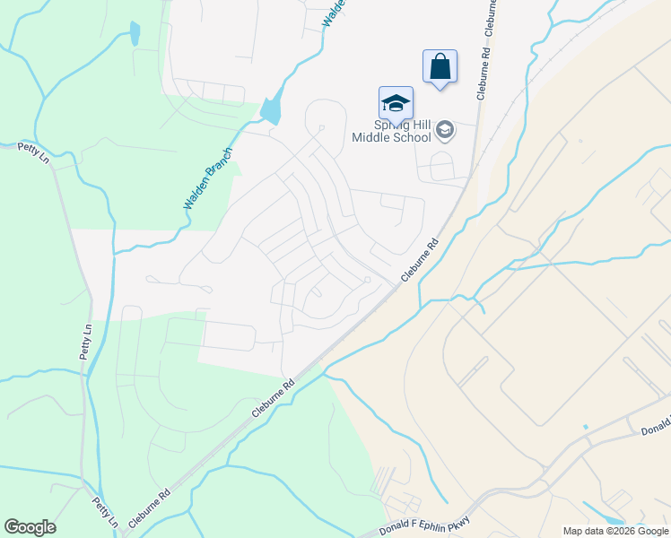 map of restaurants, bars, coffee shops, grocery stores, and more near 445 Rangeland Road in Spring Hill