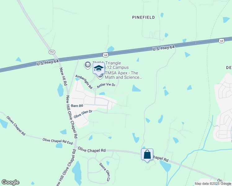 map of restaurants, bars, coffee shops, grocery stores, and more near 1195 Chestnut Bluff Run in Apex