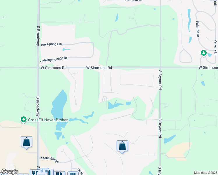 map of restaurants, bars, coffee shops, grocery stores, and more near 8107 Brighton Avenue in Guthrie
