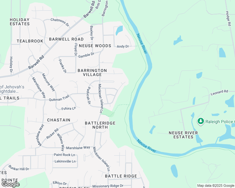 map of restaurants, bars, coffee shops, grocery stores, and more near 6542 Guard Hill Drive in Raleigh